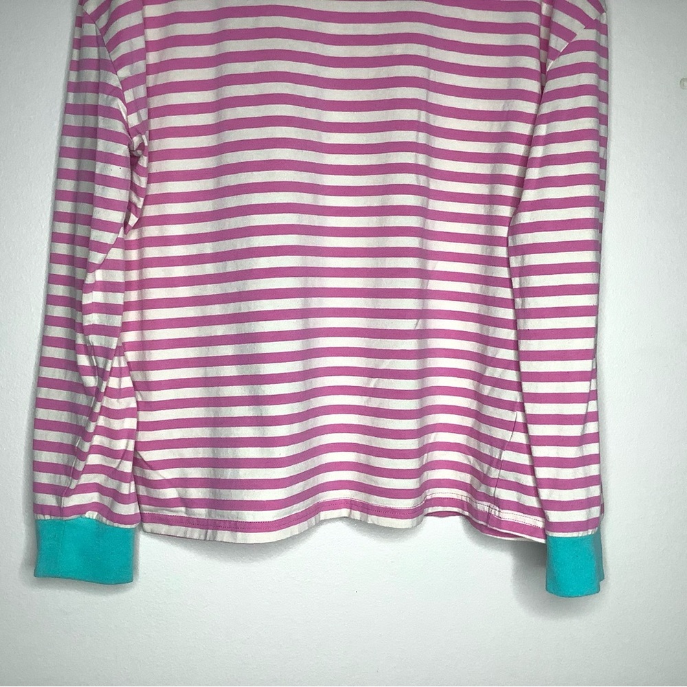 < Zesica Pink Striped Long Sleeve Oversized Tee > - Picture 3 of 6